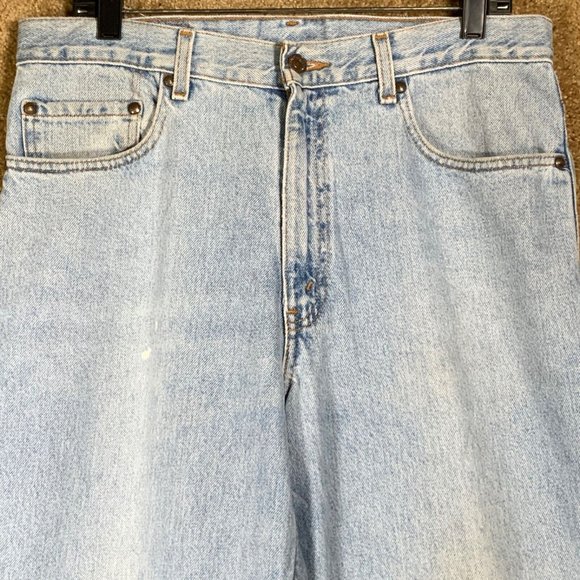 Vinatge LEVIS Mens Jeans Sz 34x29 Relaxed 540 Straight Brown Tab Light Wash Blue - Picture 7 of 12